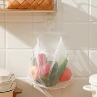1pc fruit vegetables storage bags reusable hanging mesh bag net bag garlic onion bags with hook eco friendly kitchen