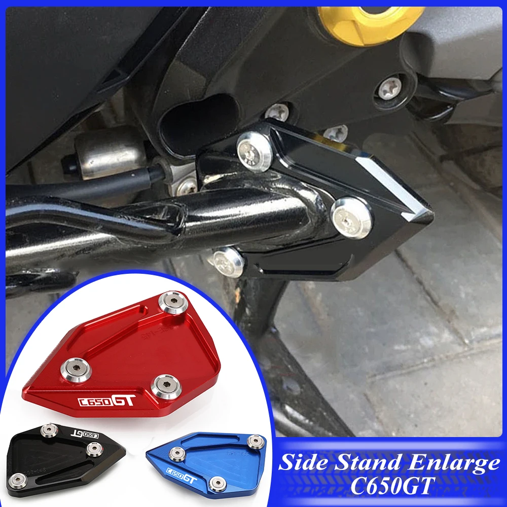 

Motorcycle Aluminum Foot Side Stand Extension Kickstand Enlarger Pad Support Plate For BMW C600 SPORT C650GT C 650 GT 2012-2021