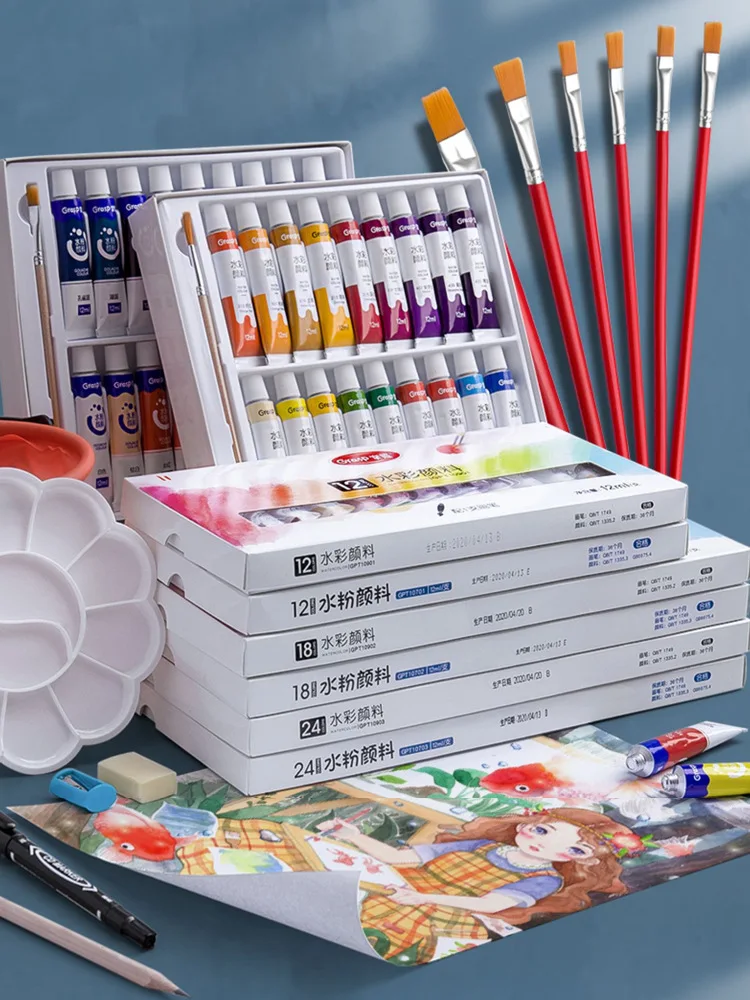 

Набор акварельных красок для гуаши, набор инструментов для рисования из 24 цветов для студентов-художников.