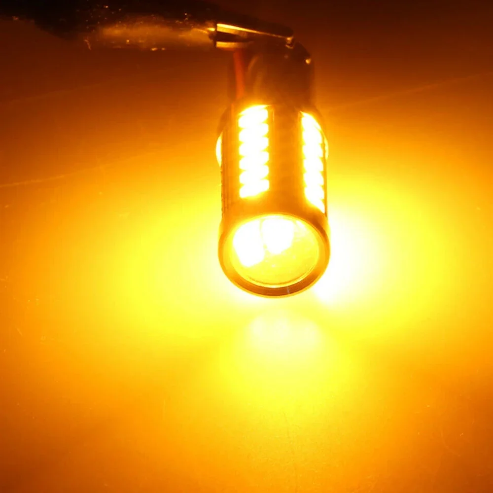 2 шт. Янтарно-желтые светодиодные автомобильные указатели поворота 1156 BAU15S PY21W 33SMD тормозная задняя лампа заднего сигнала аксессуары