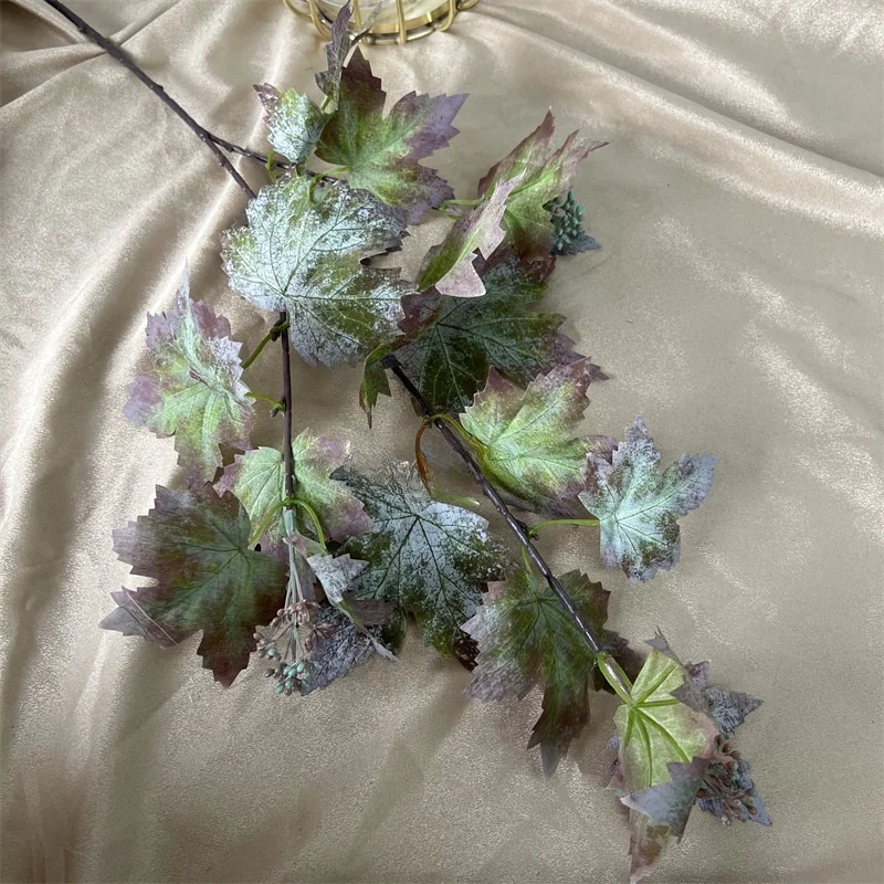 

Реалистичная шелковая ветка виноградного листа для дома, свадьбы, украшения «сделай сам», искусственные листья виноградной лозы с фруктами, вечерние комнаты, осенний декор