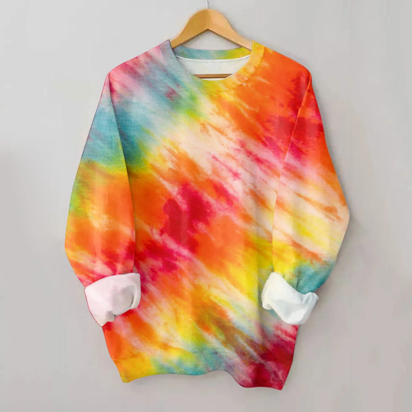 

Baseball Hoodies Women Womens Tie Dye Printed Long Sleeve Sweatshirt Crew Neck Sweatshirt Hooded Womens Baseball Tee
