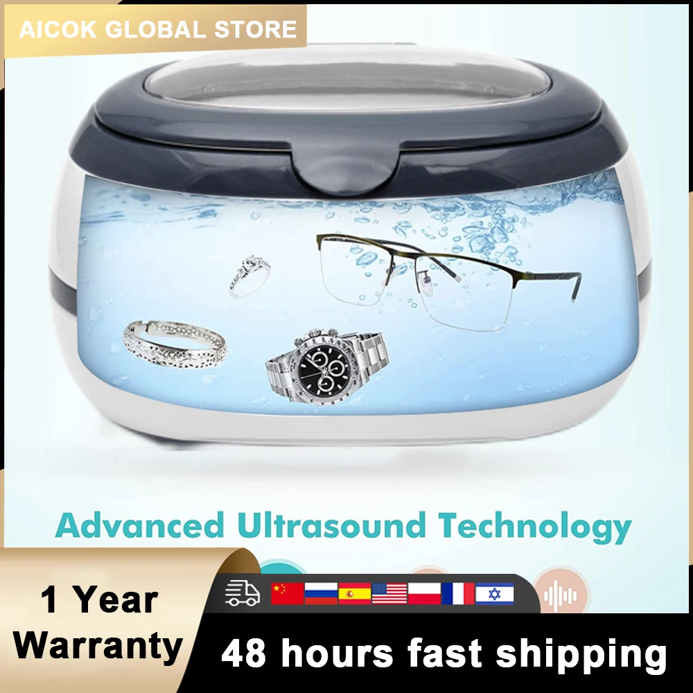 

40KHz Ultrasonic Jewelry Cleaner Machine High Frequency Vibration Ultrasonic Cleanser Wash Cleaner Watch Jewelry Glasses Cleaner