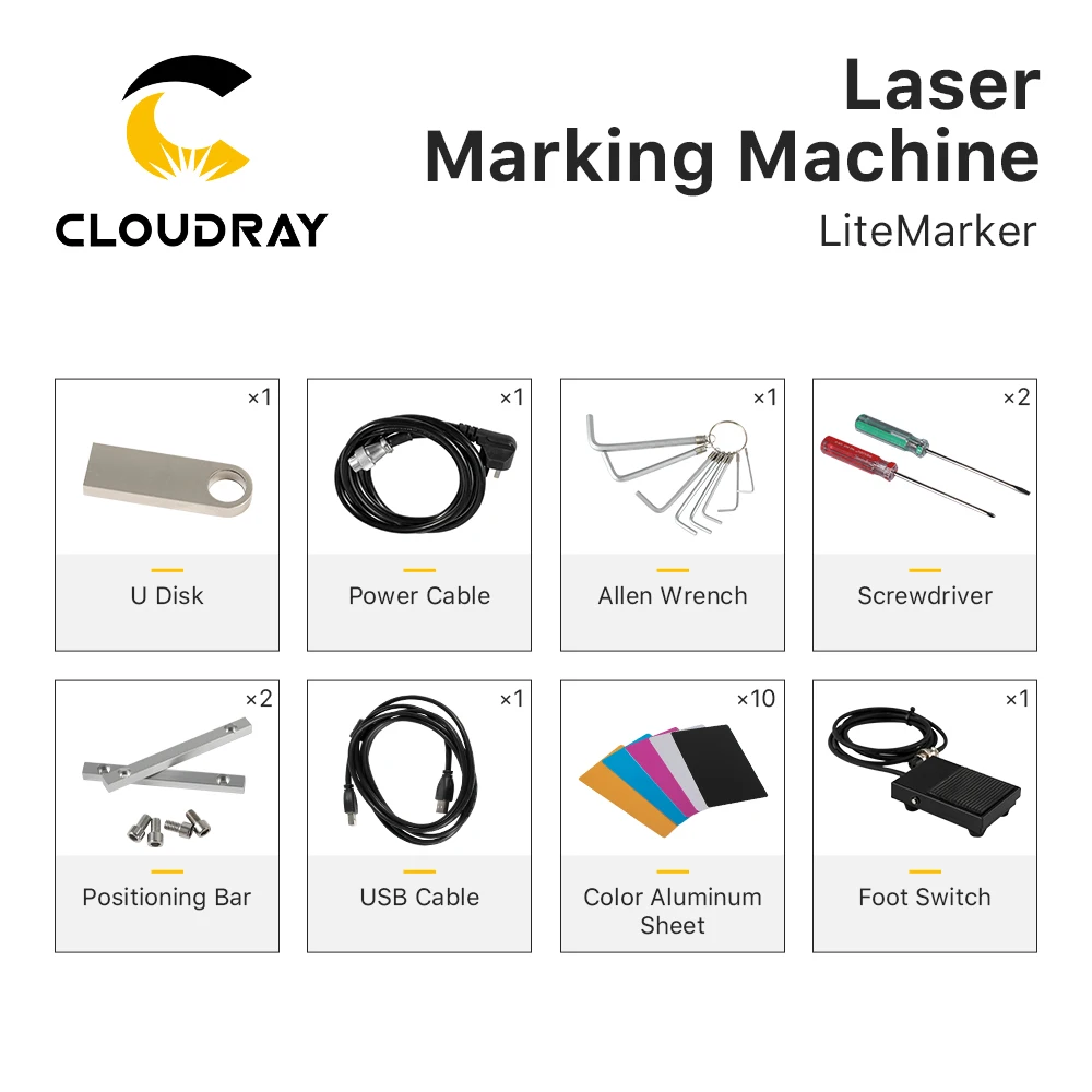 Cloudray 20-60W JPT Fiber Laser Marking Machine For Cutting Jewelry Laser Cut Gold Silver Stainless Steel Copper Aluminum Sheet
