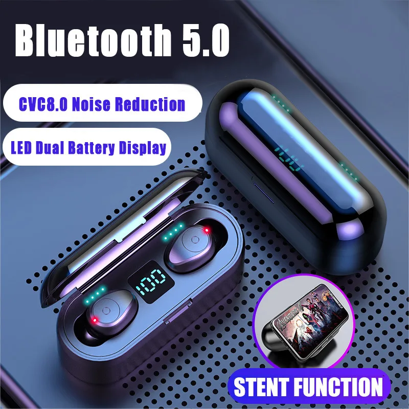 

TWS Wireless Bluetooth Headphone V5.0 Earphone Touch Control Earbuds HD Call Headset With Charging Box Waterproof LED Display