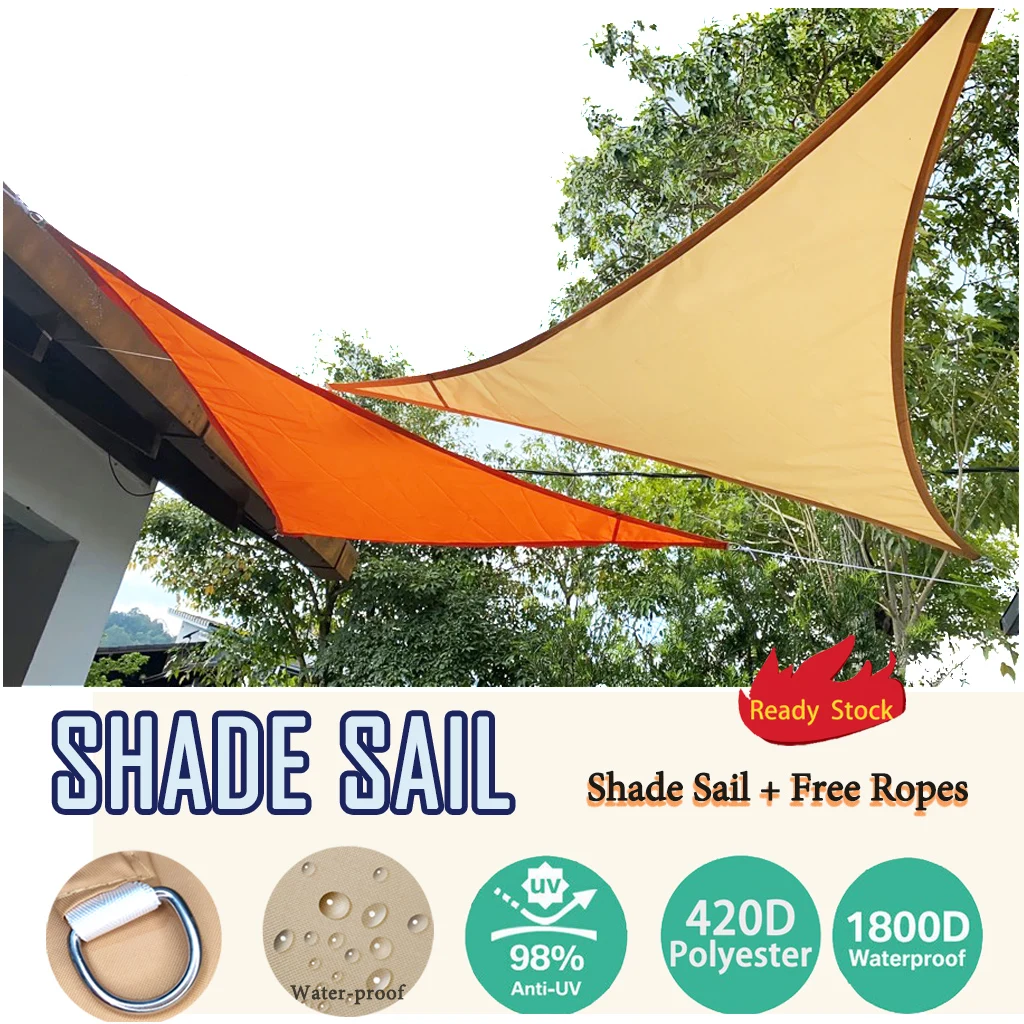 Outdoor Garden Shade Sail,Triangular Sunshade Cloth,Shadow Awning for Waterproof Exterior Gardens and Terraces Balcony Camping