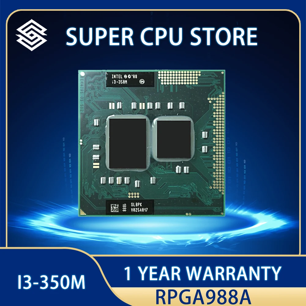 

Процессор Intel Core i3-350M i3 350M SLBU5 SLBPK 3M 35W Socket G1 2,2 GHz двухъядерный четырехпоточный/rPGA988A