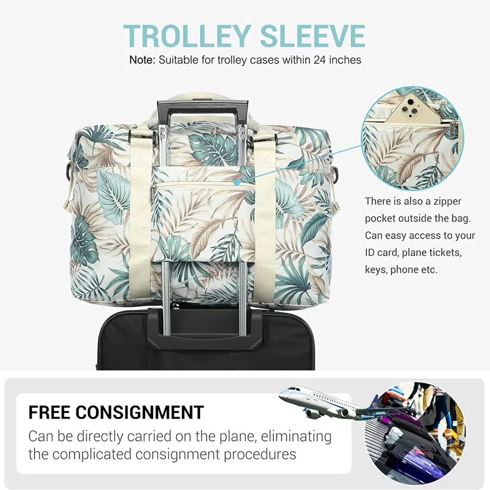 Weekender Bag for Women Large Travel Duffel Bag with Wet & Dry Separation Design and Gift Toiletry Bag