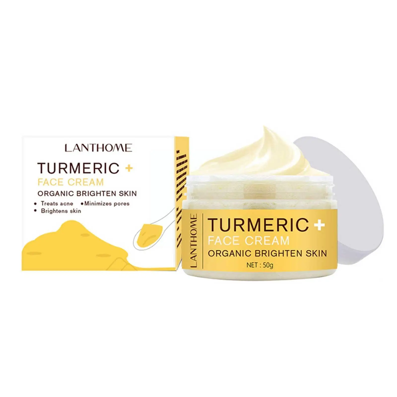 

50g New Turmeric Cream Anti Wrinkle Cream Moisturizing Cosmetics Firm Skin Whitening Beauty Dark Care Serum Spots Anti-acne S1E0
