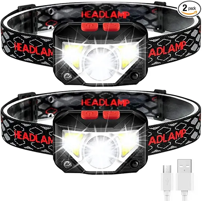 

Portable IR Motion Sensor COB+LED Headlamps USB Rechargeable Headlight Waterproof Headlamp Head Front Light with the Battery