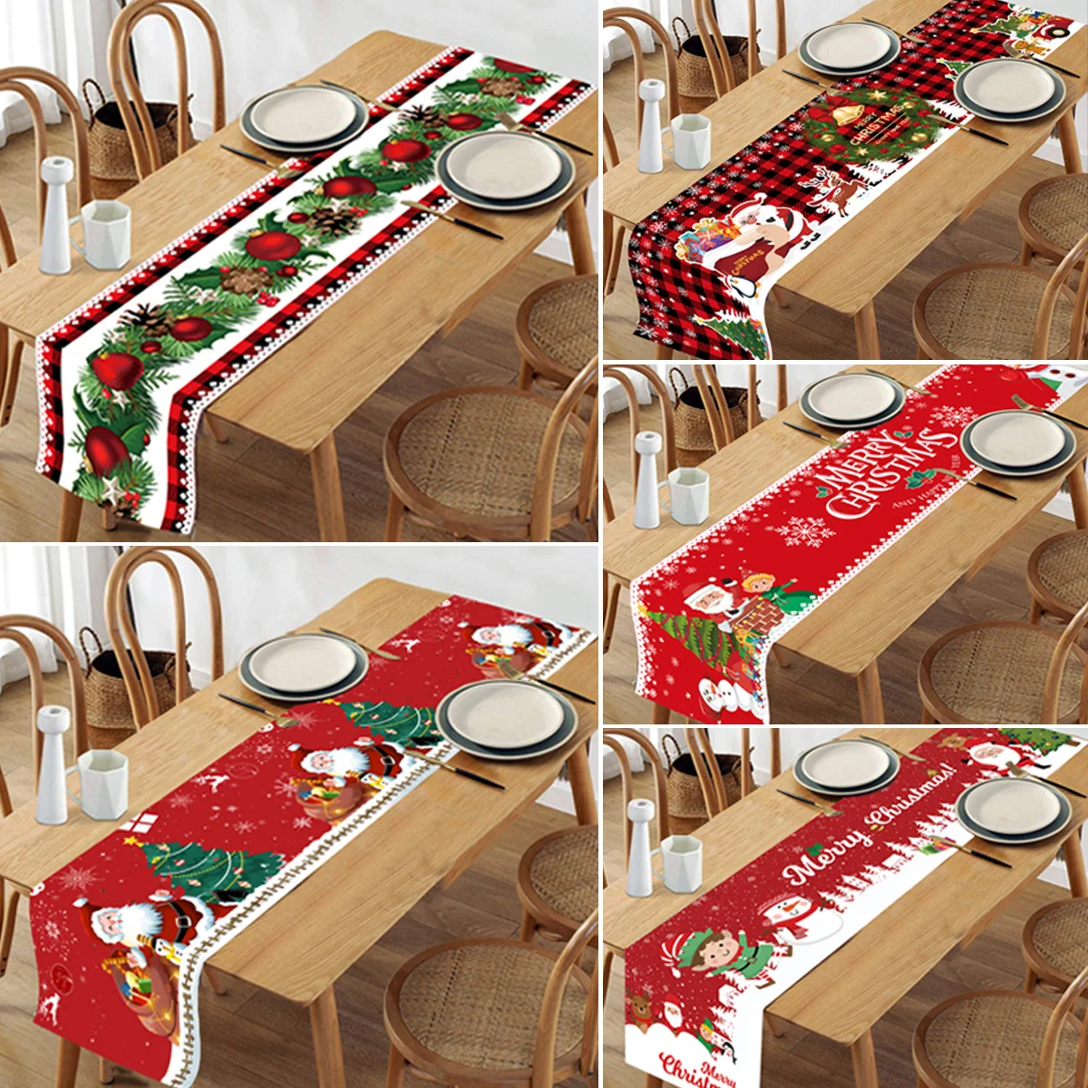 Christmas Table Runner Merry Christmas Decoration for Home Tablecloth table Cover Ornament New Year Navidad kerst decoratie 2023