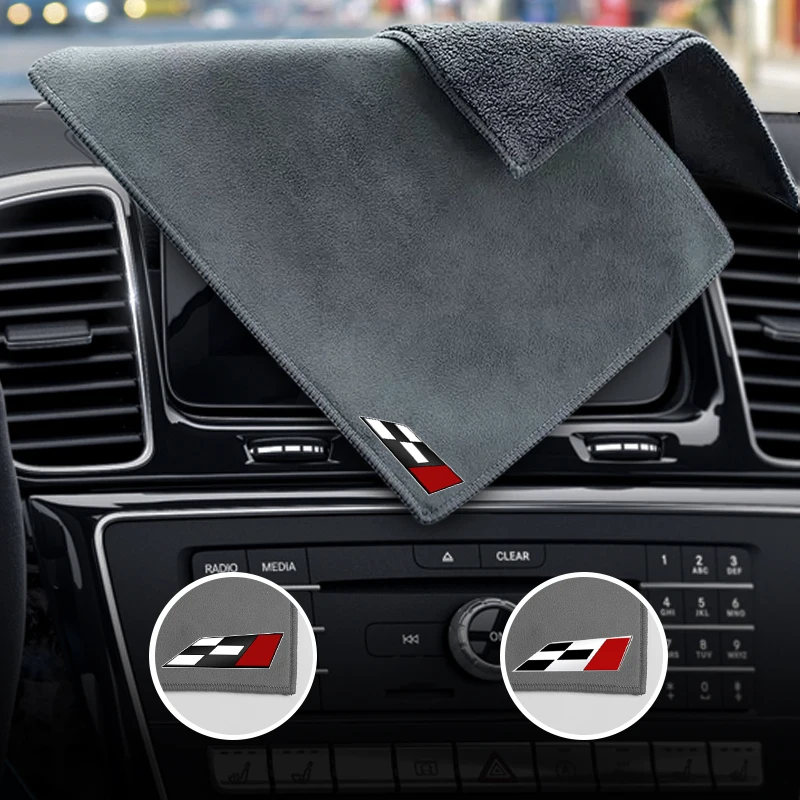 

Race Flag Emblem Logo Cleaning Drying Cloth Car Wash Rags Double Layer For Seat Leon FR Alteca Ibiza Mii Formula Racing