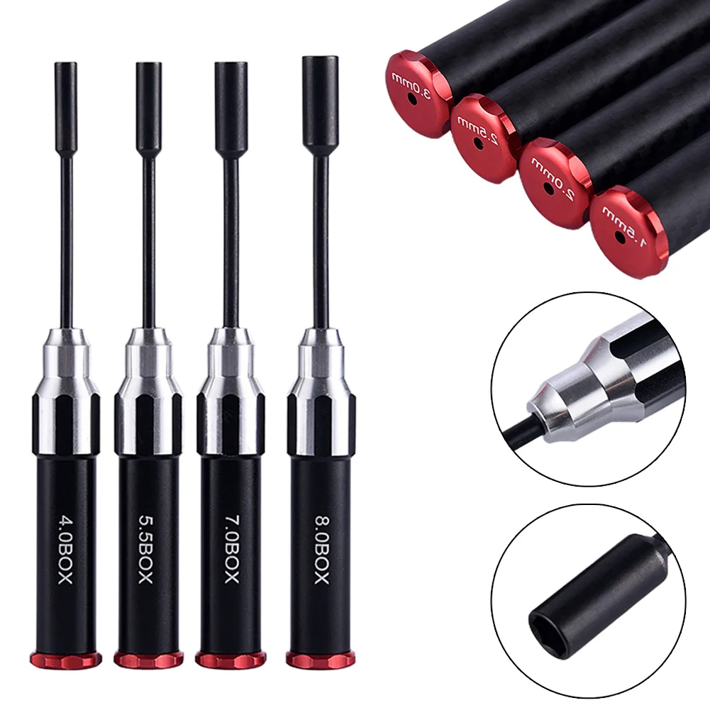 4pcs Hex Nut Drivers Screw Driver Tools Kit Set For RC Helicopter RC Boat Rc Cars 4.0/5.5/7.0/8.0mm NUT Key Socket Screwdrivers