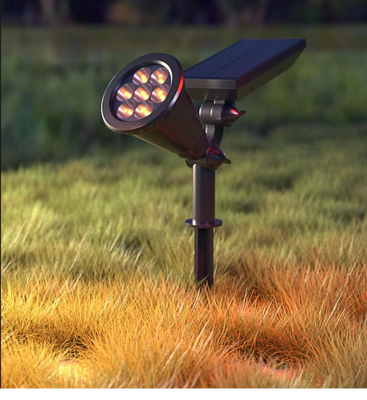 

Solar spotlight outdoor super bright waterproof ground plug lawn lamp LED home outdoor landscape garden light garden tree light.
