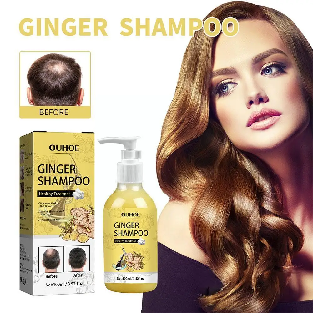 

Ginger Hair Shampoo Oil Control Anti Scalp Cleansing Professional Hair 100ml Itching Natural Shampoo A5F3