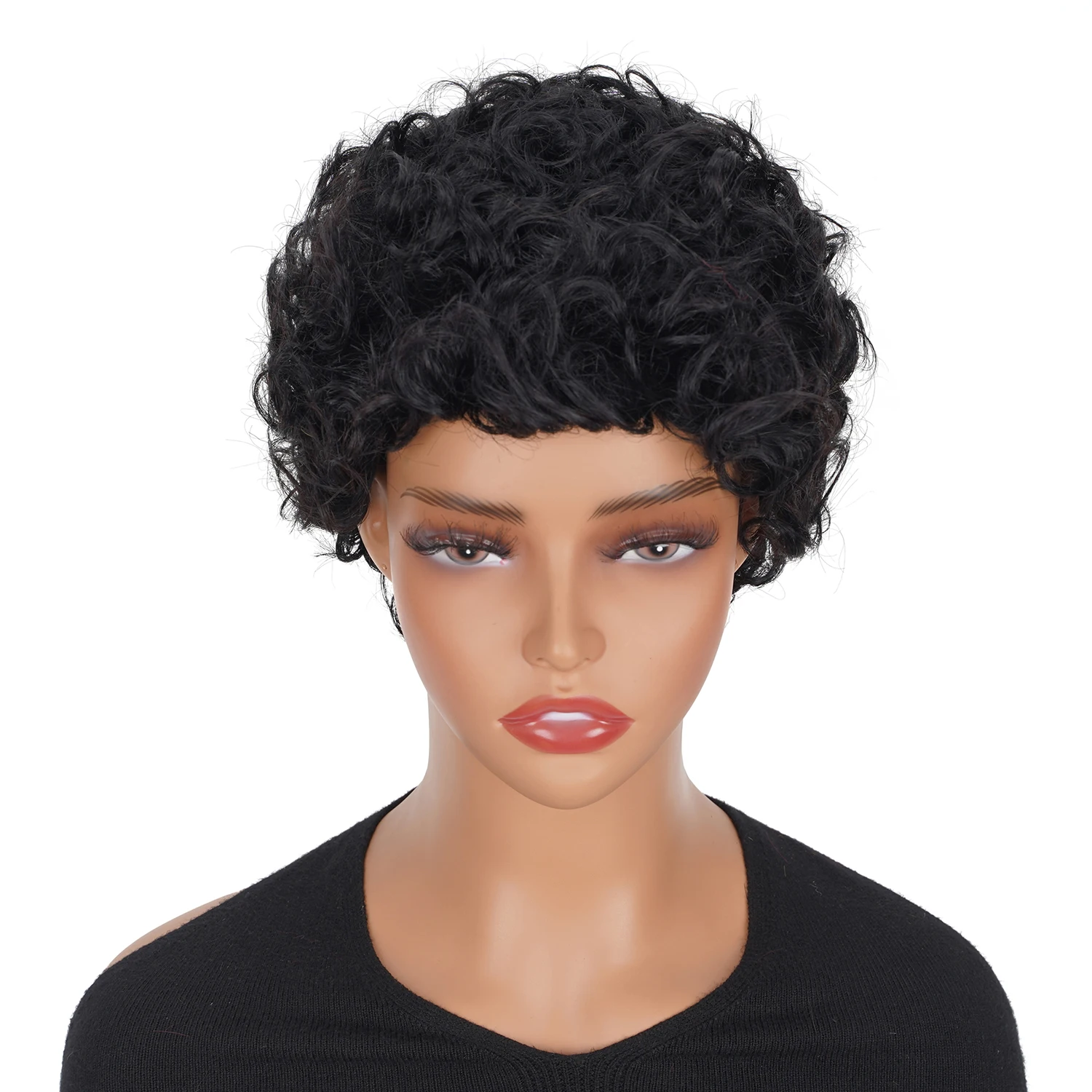 Короткие вьющиеся парики IQearl человеческие волосы Remy бразильские для чернокожих