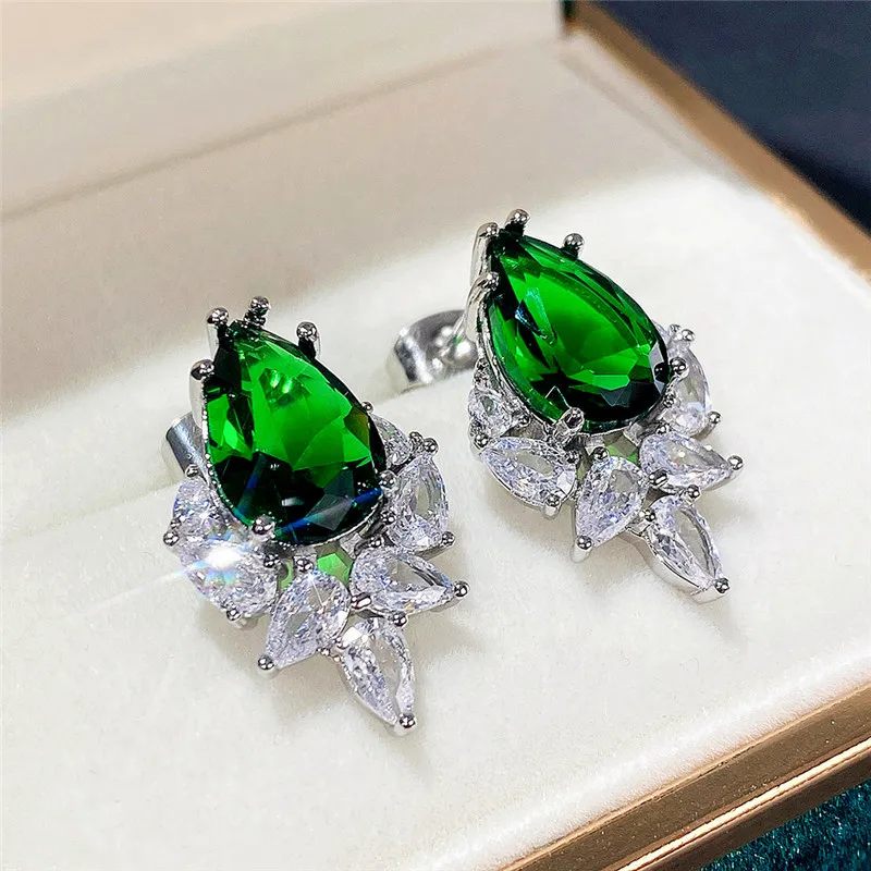 

Ne'w Romantic Colorful CZ Stud Earrings for Women Fashion Design New Earrings Party Wedding Delicate Ear Accessories Jewelry