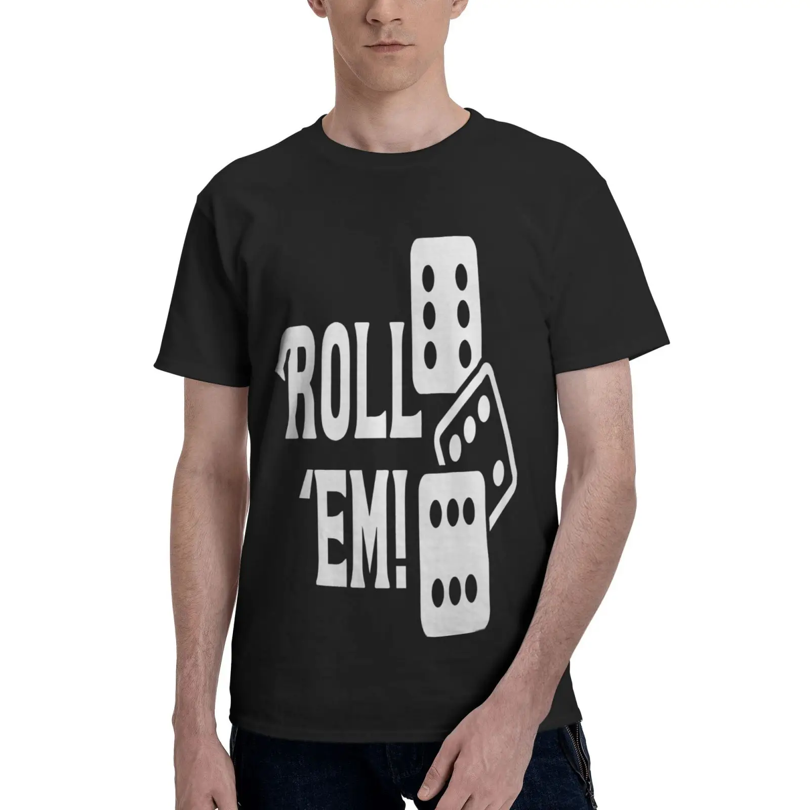 

Рулонная Мужская футболка оверсайз с 3 боковыми играми Roll Em, Хлопковая мужская футболка, Мужская футболка, Мужская футболка, футболка гранж