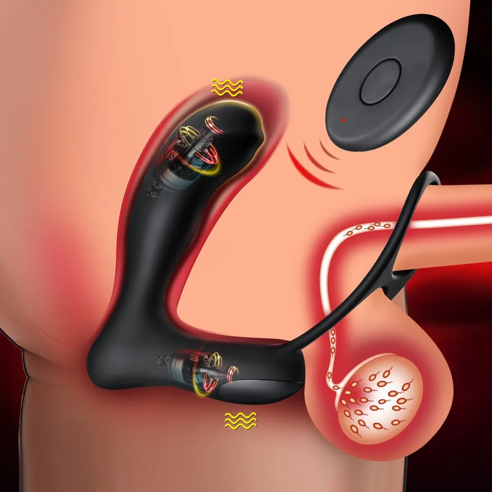 3 в 1 искусственный массажер простаты Анальная пробка вибраторы Мужской