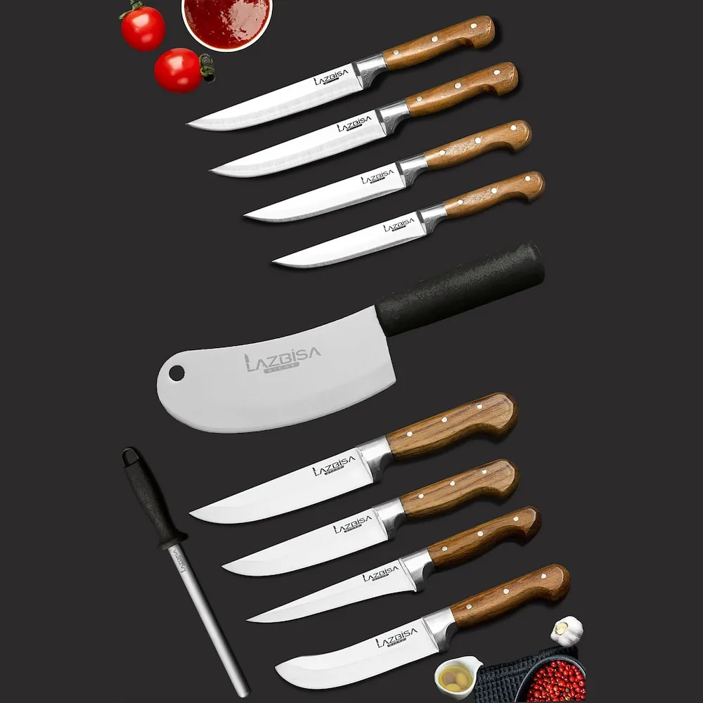 

Lazbisa Kitchen Knife Set Meat Bread Vegetable Fruit Onion Salad Knife