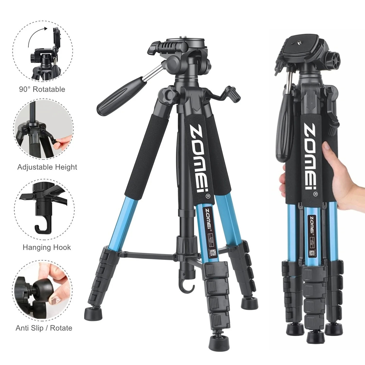 187 см/73 6 дюйма высокий Zomei вращение на 360 ° Профессиональный напольный штатив для