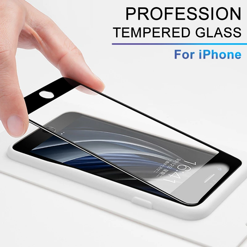 

Full Cover Curved Tempered Glass on For iphone 6 7 8 Plus SE 2020 Screen Protector Protective Glass iPhone 11 Pro X Xr Xs Max