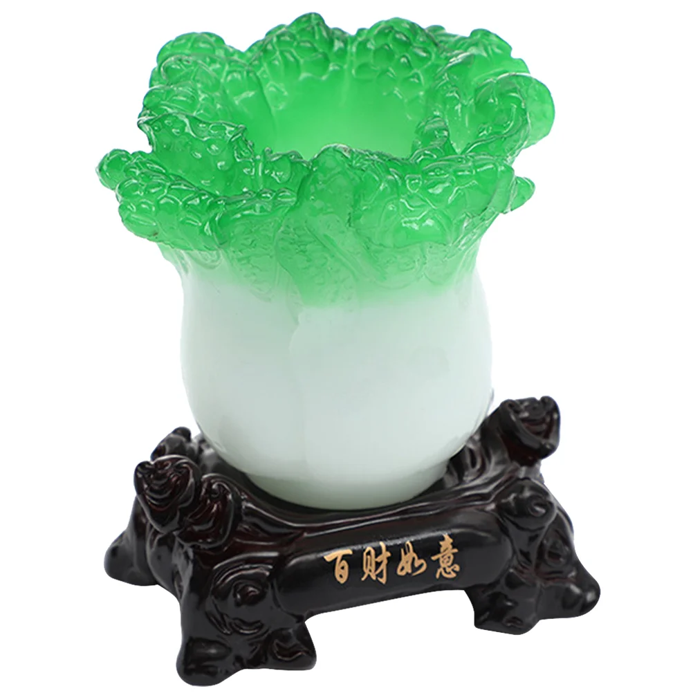 

Statue Sculpture Shui Feng Cabbage Vegetable Chinese Figurines Decor Wealth Prosperity Jade Pok Bai Figurine Home Tabletop