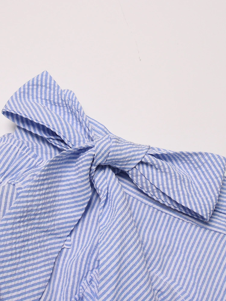 Юбка женская трапециевидная в полоску с завышенной талией