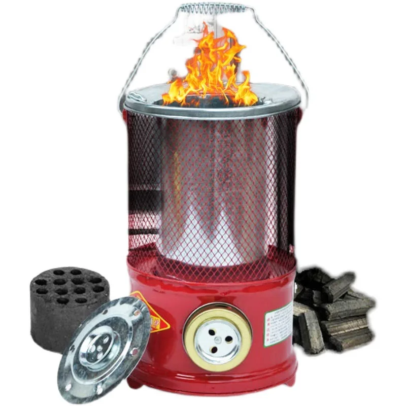 Outdoor Heater Firewood Stove Charcoal Barbecue Stove Heated Portable Camping Patio Courtyar Mini Winter Heating System for Home