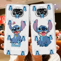stitch disney cute cartoon phone case for xiaomi mi poco x4 x3 nfc f4 f3 gt m4 m3 m2 x2 f2 f1 pro c3 5g civi transparent tpu