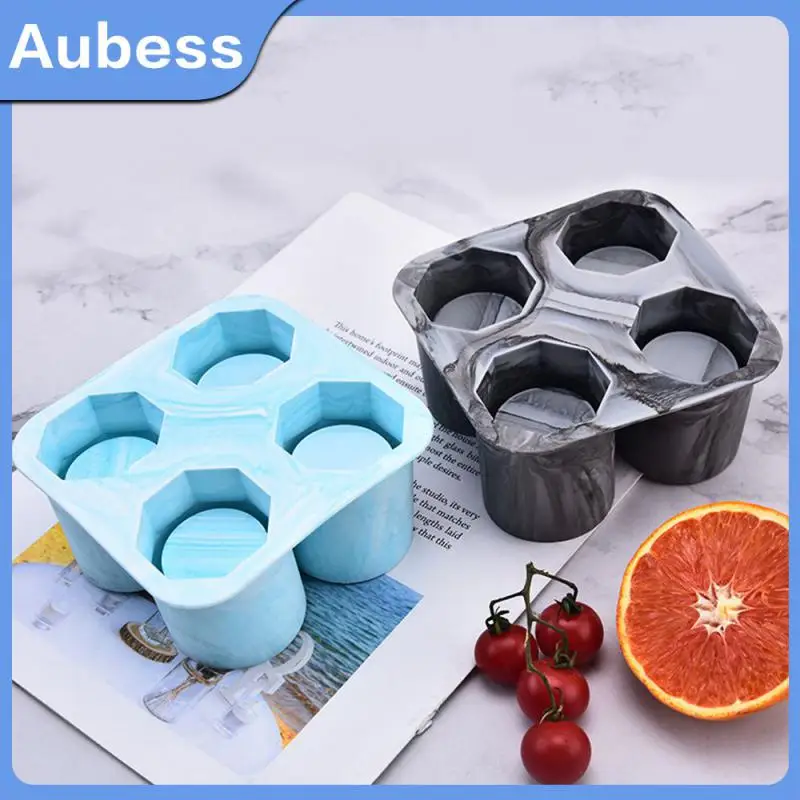 

4 Grids Diy Ice Box No Smell Ice Mold Creative Modeling Storage Box Ice Cups Food Grade Easy Demould Kitchen Tools
