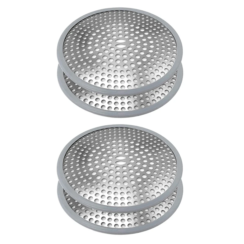 

4X Shower Drain Hair Trap, Durable Stainless Steel And Silicone Hair Catcher Shower Drain Cover