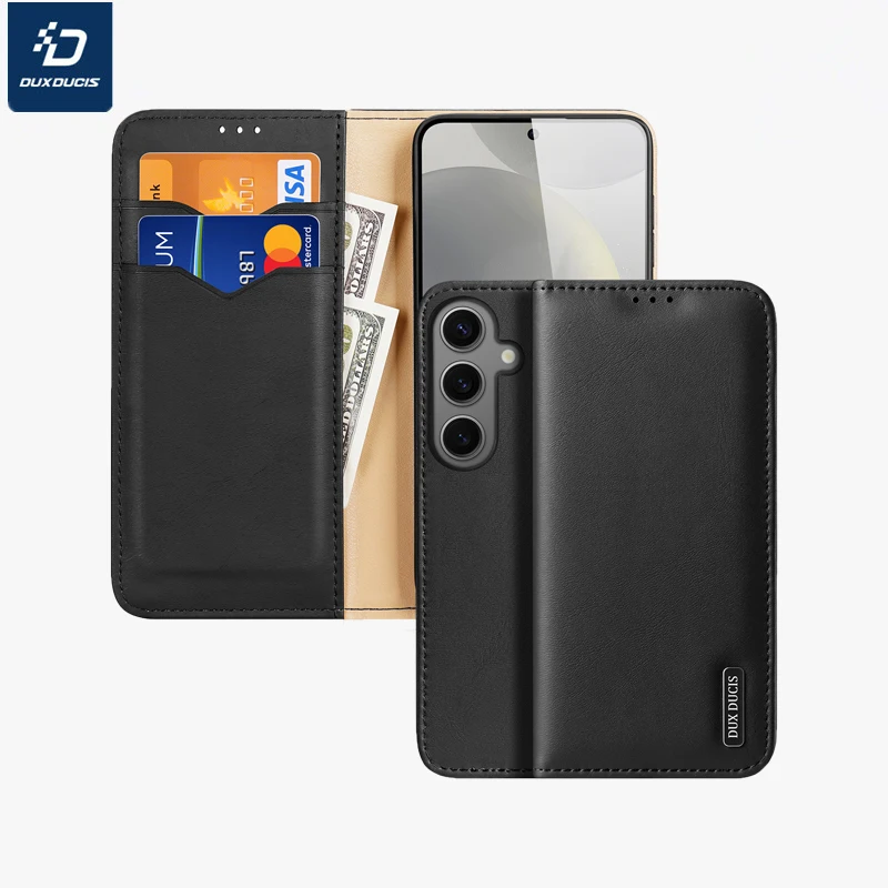 DUX DUCIS Премиум натуральный откидной кожаный кошелек Cace для Samsung Galaxy S24 Магнитный