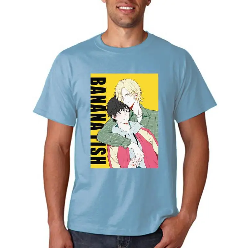 

Banana Fish Give A Hug Women's T-Shirt Hip Hop Casual Tshirts 2022 Harajuku Trendy T Shirts Summer Black Tees Women 2022 Anime