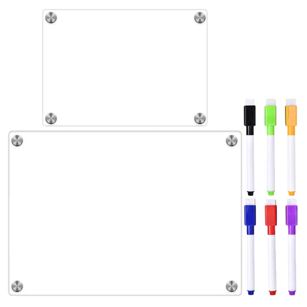 

Fridge Board Schedule Whiteboard Magnetic Calendar Acrylic Refrigerator Writing Practical Dry Erase