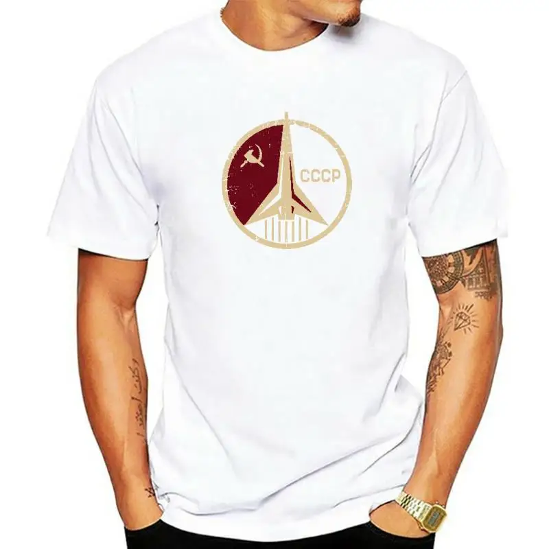 

CCCP Soviet USSR Hammer & Sickle Russian Vintage Cool T-shirt Short Sleeve Tees Tops Harajuku Streetwear Men clothing