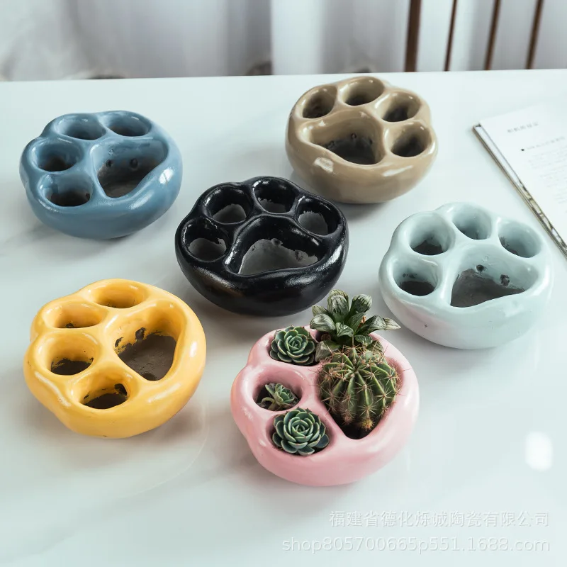 

Креативный цементный цветочный горшок в виде кошачьей лапы, симпатичный цветочный горшок, настольное украшение, растения в горшке, садовый ...