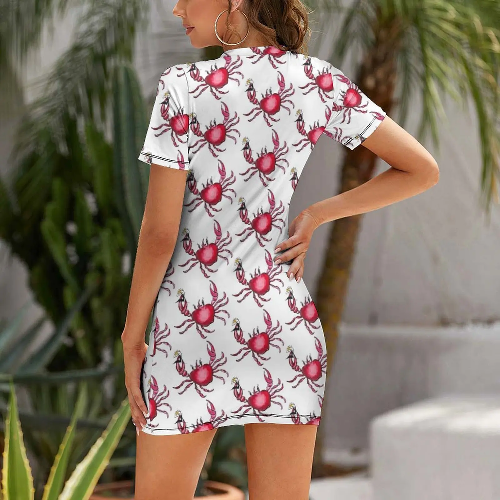 Женское платье с раком из полиэстера и спандекса