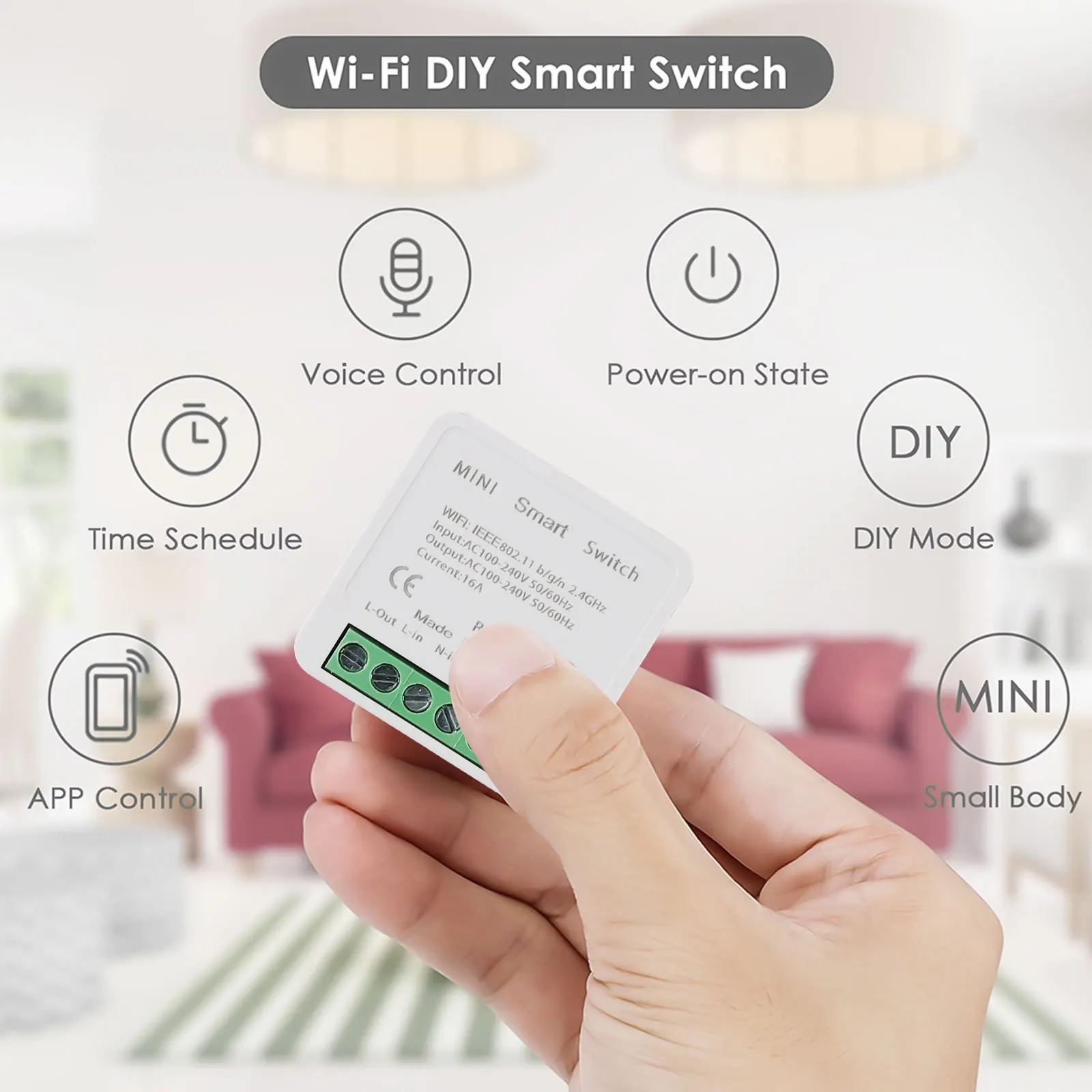 Умный переключатель с поддержкой Wi-Fi функция таймера концентратор не требуется