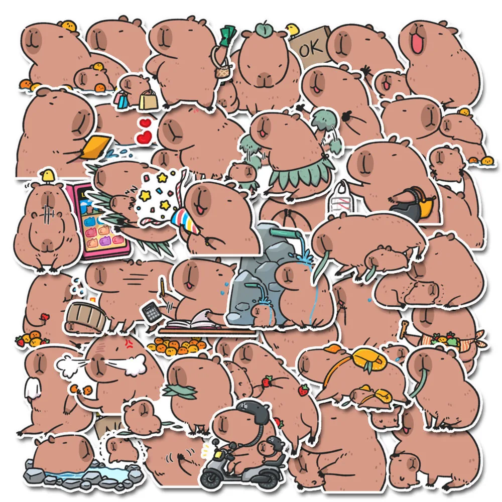 

20/40pcs Capybara Mom and Baby Capybara Sticker Set - Small Decals for Scrapbook, Phone Case, Random Delivery & Not Repeated