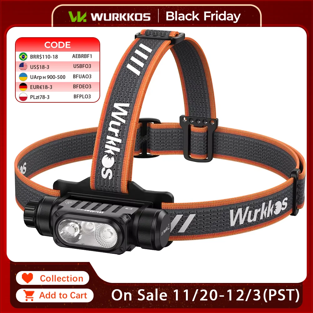 

Wurkkos HD16 налобный фонарь красный