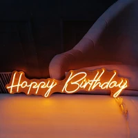 happy birthday neon sign for wall decor led neon light signs transparent acrylic wedding party private custom neon available