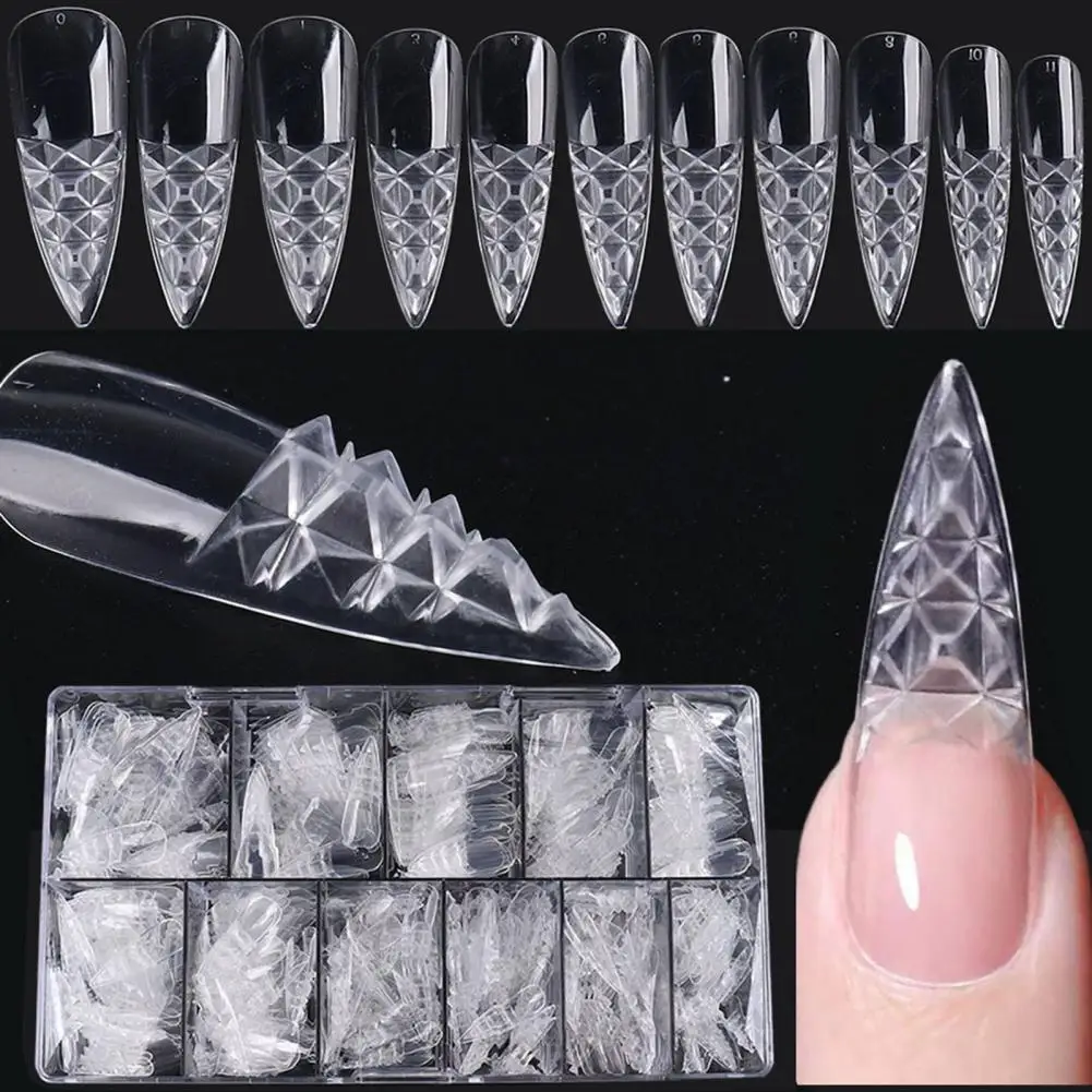 

Прозрачная форма для искусственных ногтей с полным покрытием 500 шт./корт. Изящная мини-форма для искусственных ногтей без полировки для мани...