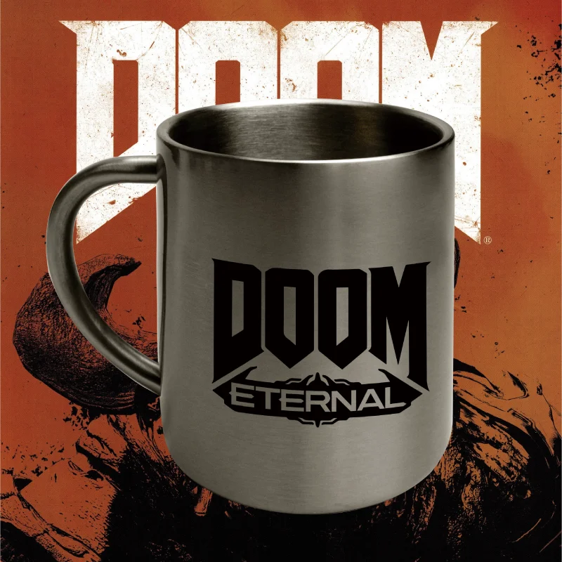 

Steam Game Doom Eternal Logo 300ml Double Wall 304 Stainless Steel Cup Coffee Milk Tea Water Travel Mug for Outdoor Drinking