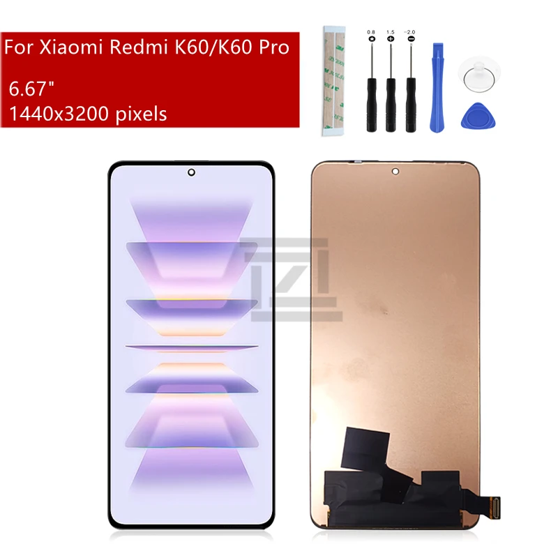 

ЖК-дисплей Oled для Xiaomi Redmi K60, сенсорный экран с дигитайзером в сборе для Redmi K60 Pro, запасные части