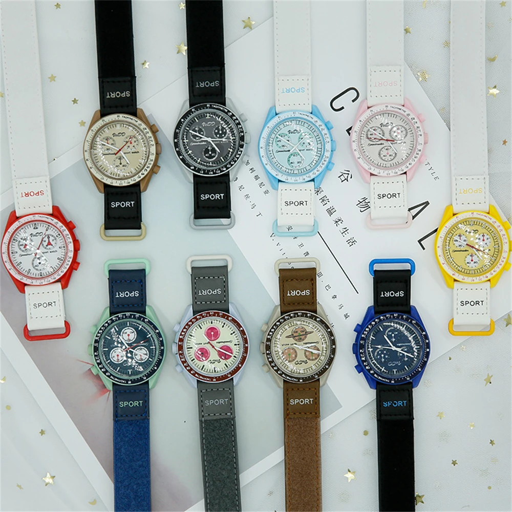 

Men's Luxury Brand Moon Planet Series Watches 2023 Fashion Dresses Leather Sports Watch For Younger Men Women WristWatch Clock