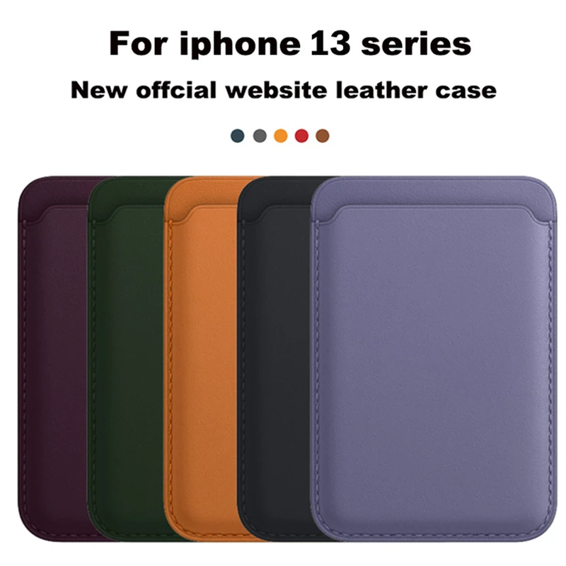

Official Magnetic Macsafe Leather Wallet Pouch Card Holder Bag Case for IPhone 12 13 11 Pro Max Mac Safe Adsorption Back Cover