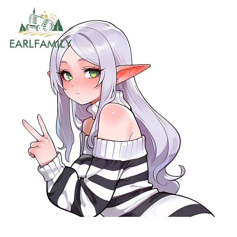

EARLFAMILY граффити-наклейка на автомобиль с изображением Фрирен, милый мультяшный декор, маскировка царапин, подходит для ПВХ-граффити-наклеек