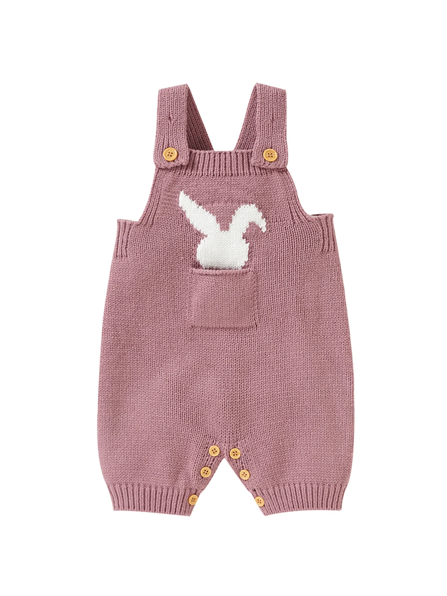 

Вязаный свитер для новорожденных девочек и мальчиков, комбинезон с пасхальным Кроликом, без рукавов, с принтом кролика, на бретелях, однотонное боди