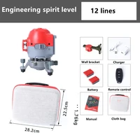 laser level 12 lines green beam 360 spin self leveling remote control horizontal vertical engineering spirit level decoration